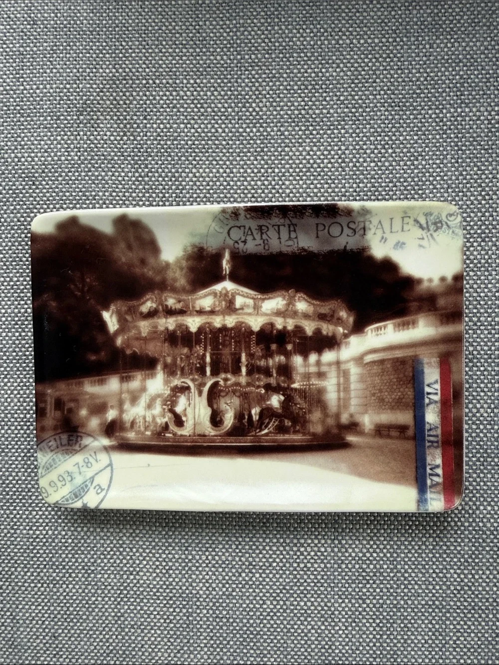 Restoration Hardware Post Card Plates - Set of 4 - each 4.5” x 6.25”
